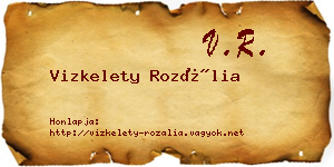 Vizkelety Rozália névjegykártya